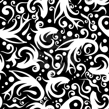 Vintage Seamless Pattern Isolated on Black Background