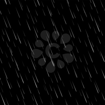 Seamless Rain Drops Pattern on Black Background