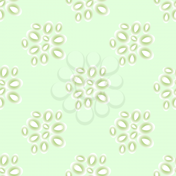 Cucumber Seed Seamless Pattern Isolated on Green Background.