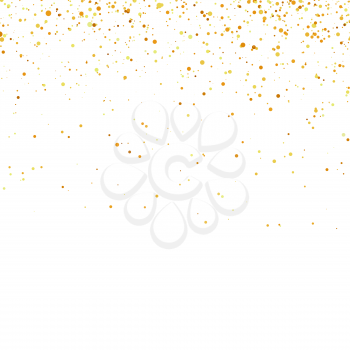 Yellow Confetti Isolated on White Background. Abstract Gold Parts.