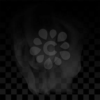 Water Vapor or Transparent Smoke I on Dark Checkered Background. Fog Pattern