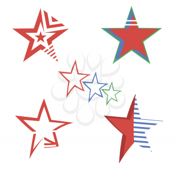 Red Star Logo Concept. Elegant Lightning Symbol. Modern Starry Design Element Isolated on White Background