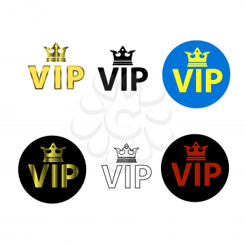 Set of Different VIP icons Isolated on White Backround