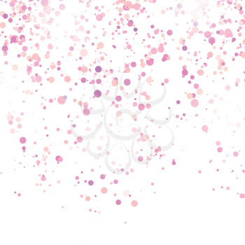 Pink Confetti Pattern Isolated on White Background.