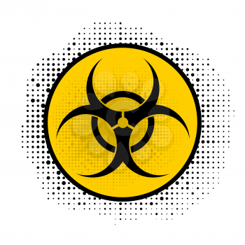 Beware Biohazard Sign Isolated on White Background. International Hazard Symbol. Warning Icon of Virus.