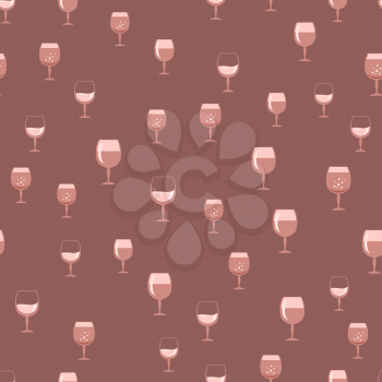 Glass of Wine Seamless Pattern. Wineglass Symbol. Glassware Concept. Liqueur Cup. Glassware Silhouettes. Drink Icon.
