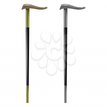 Walking Stick Icon Set Isolated on White Background.