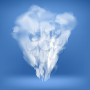 Smoke or Fog Transparent Pattern on Blue Background. Cloud Special Effect. Natural Phenomenon, Mysterious Atmosphere or Mist of River.