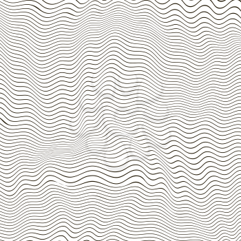 Abstract Black Line Pattern on White Background.