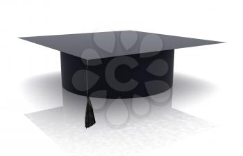 Graduation hat on a white background