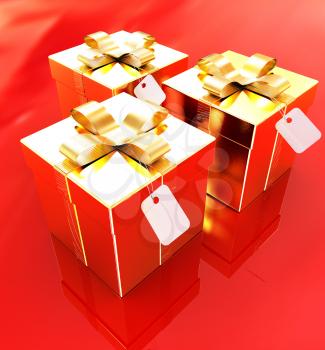 Bright christmas gifts on a white background