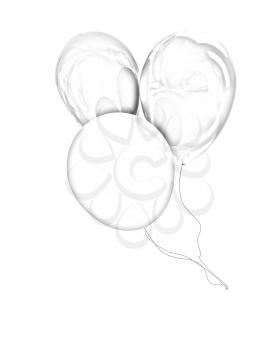 Color glossy balloons isolated on white 