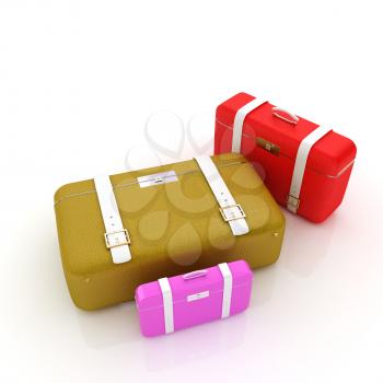 Traveler's suitcases. Family travel concept