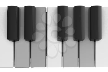 Colorfull piano keys on a white background 