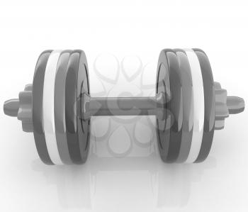 Colorful dumbbells on a white background