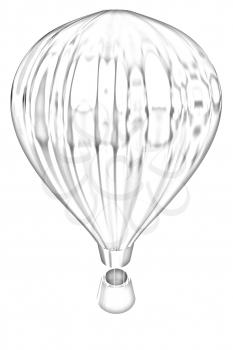 Hot Air Balloons with Gondola. Colorful Illustration isolated on white Background 