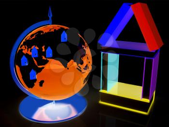 Business concept. Globally. On a black background