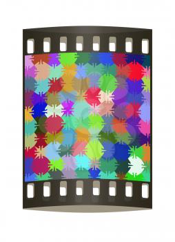 Many-colored puzzle pattern (removable pieces). The film strip