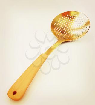 Gold skimmer on a white background . 3D illustration. Vintage style.