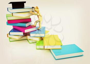 The world is opened for you. Global Education on a white background. 3D illustration. Vintage style.