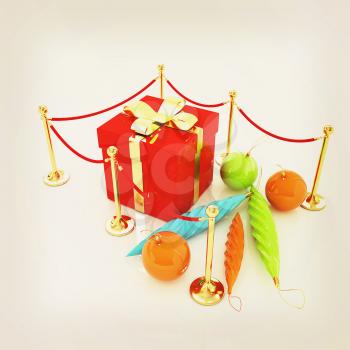 Beautiful Christmas gifts. 3D illustration. Vintage style.
