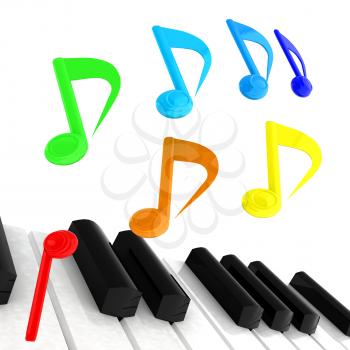 music notes  background. 3D illustration