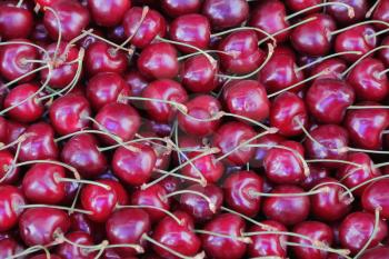 Image of background fresh dark red cherry