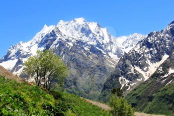 Image of beautiful landscape with Caucasus mountains