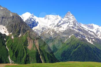 Image of beautiful landscape with Caucasus mountains