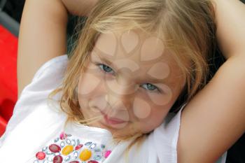 Portrait of beautiful girl with blue eyes