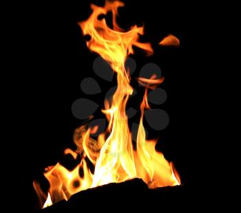 Image with red flame on the black background