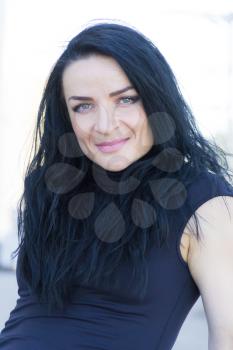 Photo of European woman with black hair