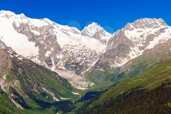 Spring landscape of mountains Caucasus region in Russia