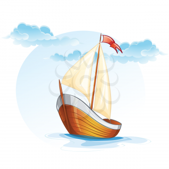 Royalty Free Clipart Image of a Ship