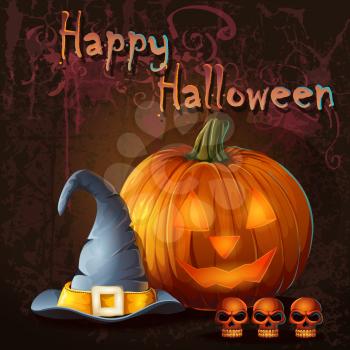 Royalty Free Clipart Image of a Happy Halloween Background