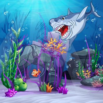 Royalty Free Clipart Image of an Underwater Scene