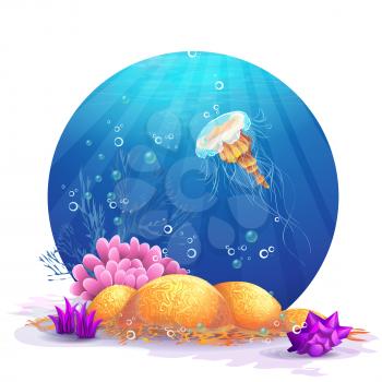 Royalty Free Clipart Image of an Underwater Scene