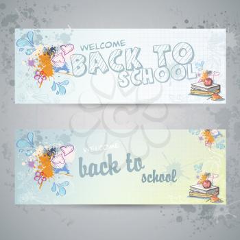 Royalty Free Clipart Image of a Back to School Banners