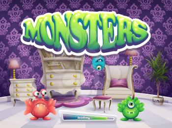 Example of the loading screen for the game Monsters