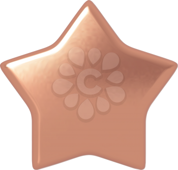 Bronze star. Button. Icon. Highly detailed vector illustration.