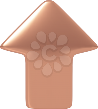 Bronze arrow pointing up. Highly detailed vector illustration.