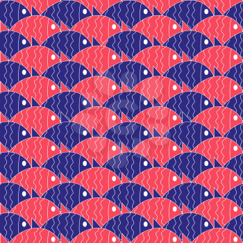Seamless nautical pattern with fish. Design element for wallpapers, baby shower invitation, birthday card, scrapbooking, fabric print etc.