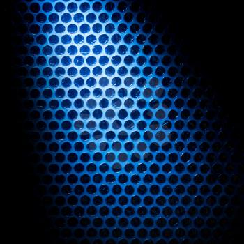 Abstract geometric background. Black circles on blue with shaded corners. Futuristic modern  backdrop. 3D style graphic element for web background, printables, scrapbooking. 