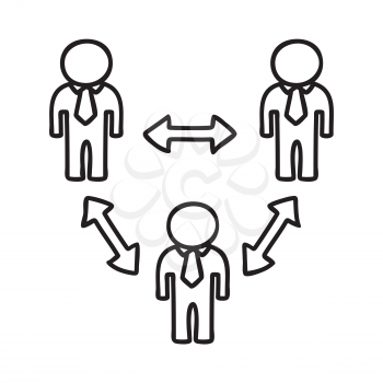 Doodle People icon. Network icon. Connection concept. Link icon. Connect logo. People silhouette. Business people icon.Teamwork, social network, global networking concept. Vector illustration.