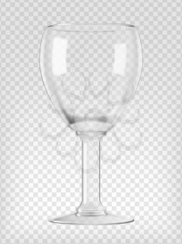Empty beer goblet. Realistic transparent vector illustration.