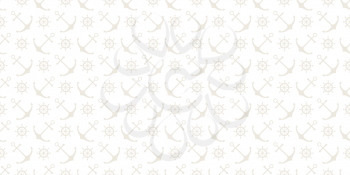 Nautical seamless pattern with ship wheels and anchors. Vector illustration