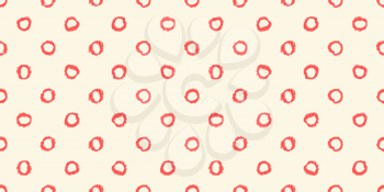 Polka dot seamless pattern with hand painted circles. Vector illustration