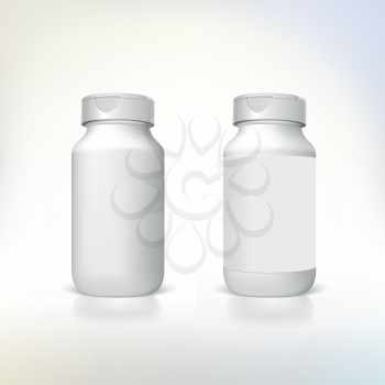 Bottle for dietary supplements and medicines. Vector templates for your presentation and design.