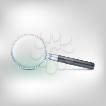 Magnifying glass isolated on white, photo-realistic vector illustration