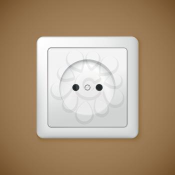 Closeup of electrical outlet. Vector socket for you design.